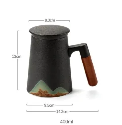 The Cozy Mug Küche & Esszimmer-Keramik-Teetassen mit Filter – Einzigartige Teesiebbecher