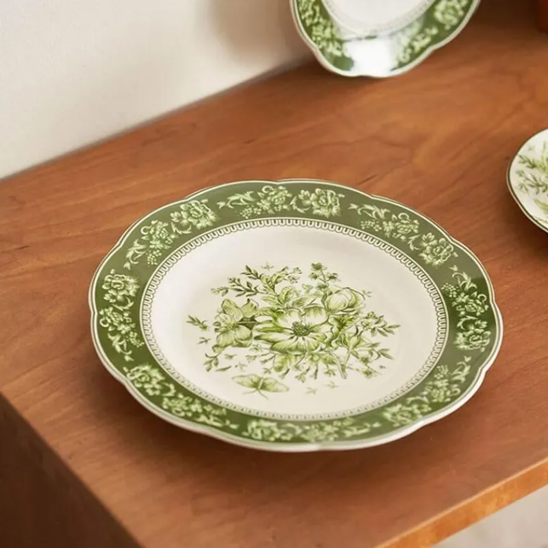 Elegance at the Table Küche & Esszimmer-Keramikteller mit Blumenmuster – Dekoratives Geschirr