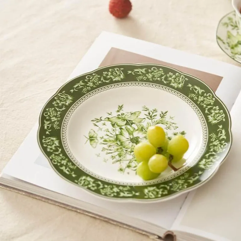 Elegance at the Table Küche & Esszimmer-Keramikteller mit Blumenmuster – Dekoratives Geschirr