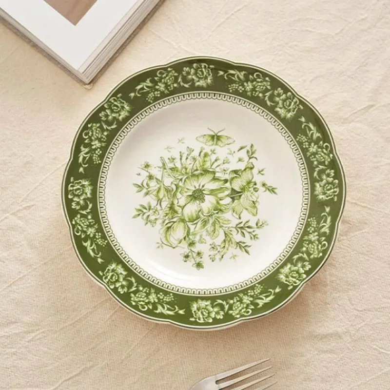 Elegance at the Table Küche & Esszimmer-Keramikteller mit Blumenmuster – Dekoratives Geschirr