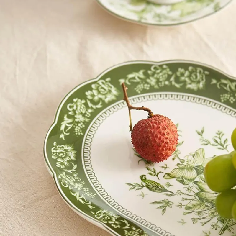 Elegance at the Table Küche & Esszimmer-Keramikteller mit Blumenmuster – Dekoratives Geschirr