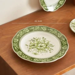 Elegance at the Table Küche & Esszimmer-Keramikteller mit Blumenmuster – Dekoratives Geschirr