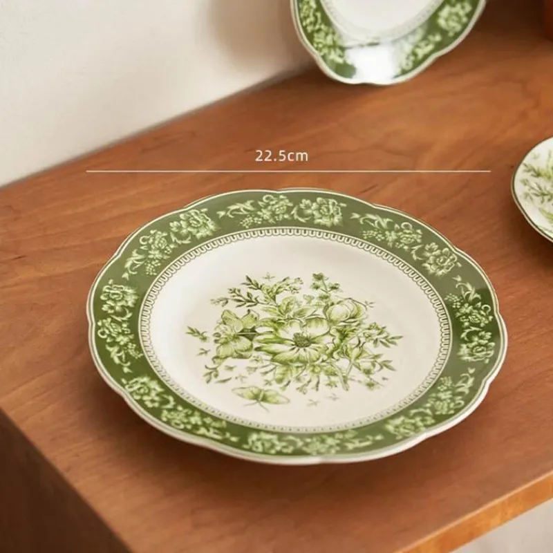 Elegance at the Table Küche & Esszimmer-Keramikteller mit Blumenmuster – Dekoratives Geschirr
