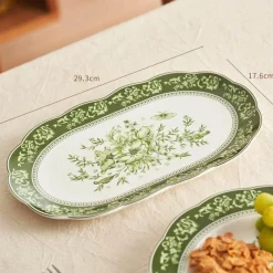 Elegance at the Table Küche & Esszimmer-Keramikteller mit Blumenmuster – Dekoratives Geschirr