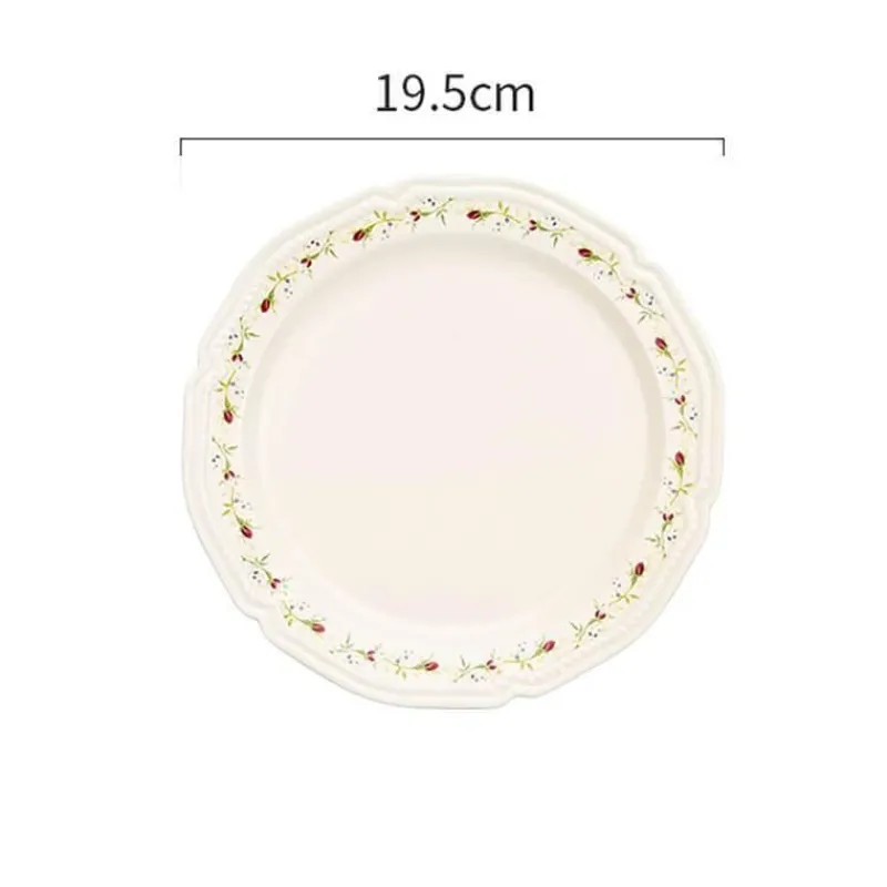 Elegance at the Table Küche & Esszimmer-Keramikteller mit Rosenprägung – Elegantes Blumengeschirr