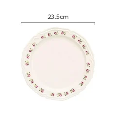 Elegance at the Table Küche & Esszimmer-Keramikteller mit Rosenprägung – Elegantes Blumengeschirr