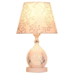 Bright Accents Beleuchtung-Keramik-Tischlampe – Elegantes blau-weißes Porzellandekor