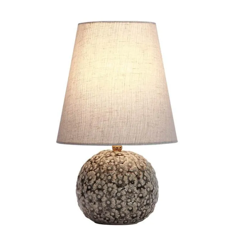 Illuminate Home Beleuchtung-Keramik-Tischlampe – geschnitztes Blumendesign