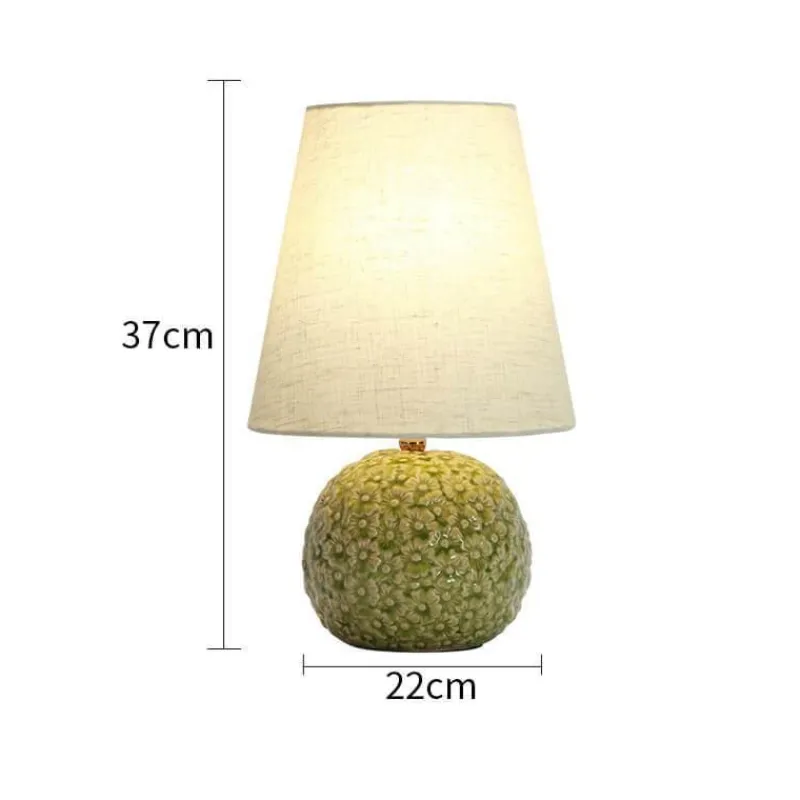 Illuminate Home Beleuchtung-Keramik-Tischlampe – geschnitztes Blumendesign