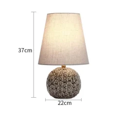 Illuminate Home Beleuchtung-Keramik-Tischlampe – geschnitztes Blumendesign