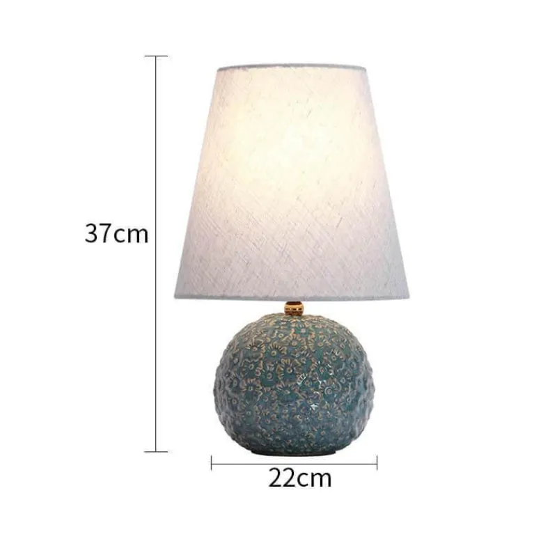 Illuminate Home Beleuchtung-Keramik-Tischlampe – geschnitztes Blumendesign