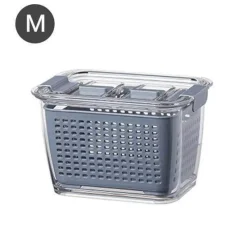 The Decor Haven Küche & Esszimmer-Kühlschrank-Abfluss-Organizer-Box – Multifunktionale Aufbewahrung von Gemüse und Obst mit Deckel