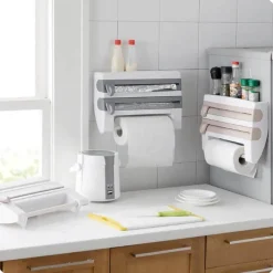 The Decor Haven Küche & Esszimmer-Kühlschrank-Aufbewahrungs-Organizer – Frischhaltefolienhalter aus Kunststoff