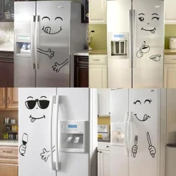 The Decor Haven Küche & Esszimmer-Kühlschrankaufkleber mit Smiley-Gesicht, niedliches Küchendekor