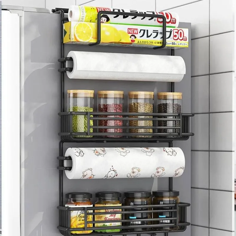 Space Savvy Küche & Esszimmer-Kühlschrank-Seitenlagerregal - Hängender Organizer für platzsparende Küche
