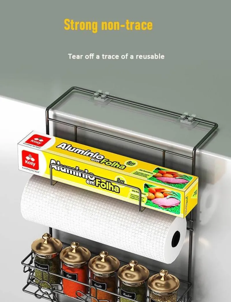 Space Savvy Küche & Esszimmer-Kühlschrank-Seitenlagerregal - Hängender Organizer für platzsparende Küche