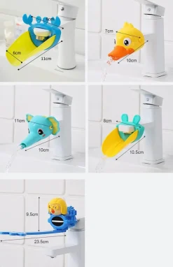 The Blissful Bath Badezimmer-Kids Faucet Extender - Splash Proof Cartoon Design