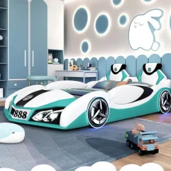 Kinder Cozy Living Kinderzimmermöbel|Möbel-Kinderbett mit Rennauto – Luxusbett für Jungen