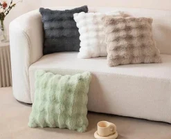 Cozy Cushions Bettzeug-Kissen aus Kaninchenfellimitat – weiches, dekoratives Kissen