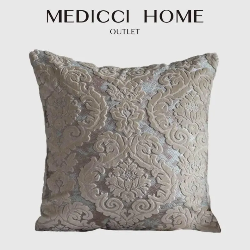 Pillow Haven Bettzeug-Kissenbezüge aus barockem Damast-Samt – 45 x 45 cm, dekorative Kissen