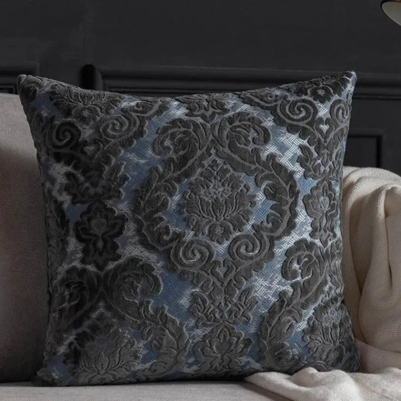 Pillow Haven Bettzeug-Kissenbezüge aus barockem Damast-Samt – 45 x 45 cm, dekorative Kissen