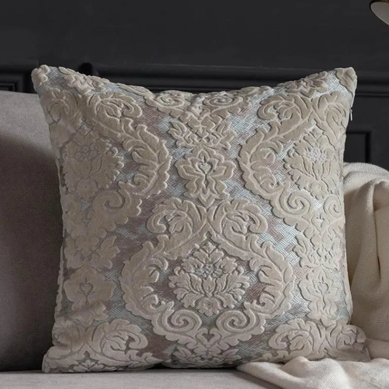 Pillow Haven Bettzeug-Kissenbezüge aus barockem Damast-Samt – 45 x 45 cm, dekorative Kissen
