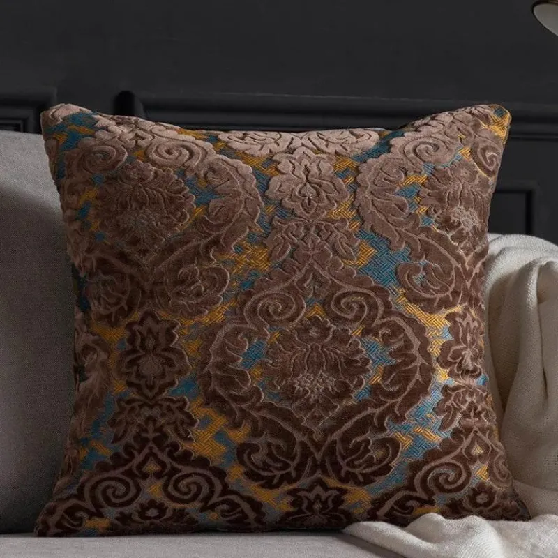 Pillow Haven Bettzeug-Kissenbezüge aus barockem Damast-Samt – 45 x 45 cm, dekorative Kissen