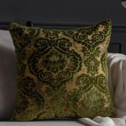 Pillow Haven Bettzeug-Kissenbezüge aus barockem Damast-Samt – 45 x 45 cm, dekorative Kissen
