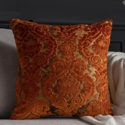 Pillow Haven Bettzeug-Kissenbezüge aus barockem Damast-Samt – 45 x 45 cm, dekorative Kissen