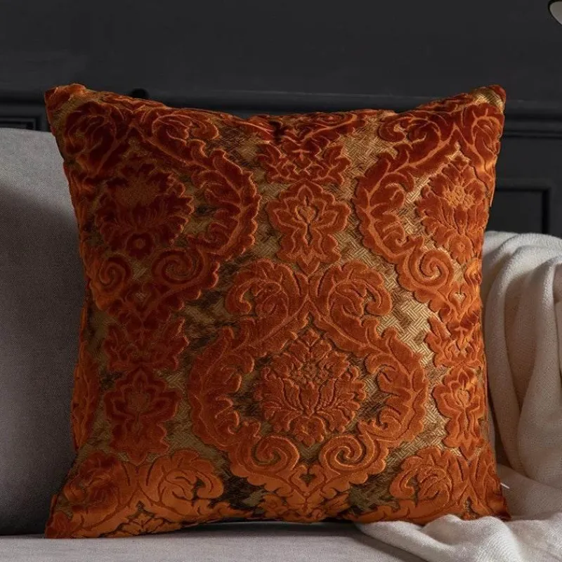 Pillow Haven Bettzeug-Kissenbezüge aus barockem Damast-Samt – 45 x 45 cm, dekorative Kissen