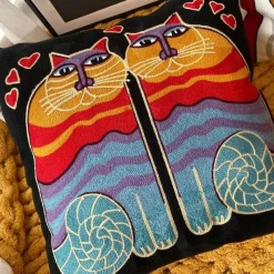 Pillow Haven Bettzeug|Wohndeko-Kissenbezüge mit abstrakter Stickerei, 45 x 45 cm, dekorative Sofa- und Autokissen