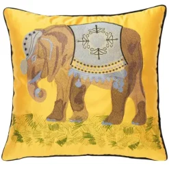 Pillow Haven Bettzeug|Wohndeko-Kissenbezüge mit Elefantenstickerei – Dekorative Sofakissen für das Wohnzimmer