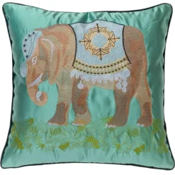 Pillow Haven Bettzeug|Wohndeko-Kissenbezüge mit Elefantenstickerei – Dekorative Sofakissen für das Wohnzimmer