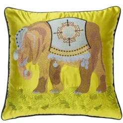 Pillow Haven Bettzeug|Wohndeko-Kissenbezüge mit Elefantenstickerei – Dekorative Sofakissen für das Wohnzimmer