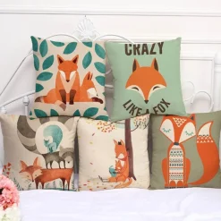 Plush Perch Bettzeug-Kissenbezüge mit Fuchsmuster - Dekorative Kissenbezüge