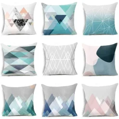 Cozy Haven Bettzeug-Kissenbezüge mit geometrischen Formen – Moderne Dekokissen
