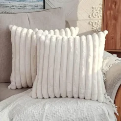 Pillow Haven Bettzeug-Kissenbezug aus Kunstfell – moderner strukturierter Akzent für die Inneneinrichtung