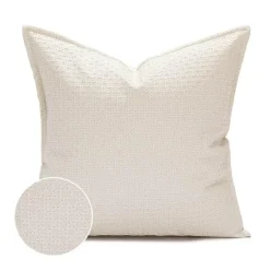 Pillow Haven Bettzeug-Kissenbezug aus Kunstleder – 45 x 45 cm, Creme, Braun, Beige, Sofa-Dekor