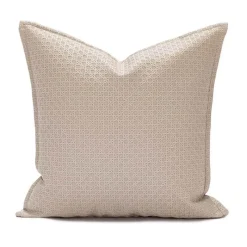 Pillow Haven Bettzeug-Kissenbezug aus Kunstleder – 45 x 45 cm, Creme, Braun, Beige, Sofa-Dekor