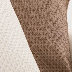 Pillow Haven Bettzeug-Kissenbezug aus Kunstleder – 45 x 45 cm, Creme, Braun, Beige, Sofa-Dekor