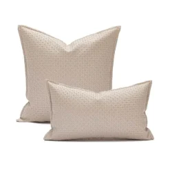 Pillow Haven Bettzeug-Kissenbezug aus Kunstleder – 45 x 45 cm, Creme, Braun, Beige, Sofa-Dekor