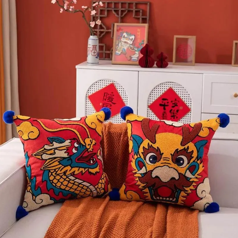 Pillow Haven Bettzeug-Kissenbezug „Drchenjhr“ 45 x 45 cm – bestickt mit Hrbll-Dekor