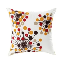 Pillow Haven Bettzeug-Kissenbezug mit Blumenstickerei - Baumwoll-Canvas-Heimdekor
