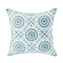 Pillow Haven Bettzeug-Kissenbezug mit Blumenstickerei 45x45 - Luxus-Canvas-Heimdekor