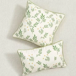 The Cushion Corner Bettzeug-Kissenbezug mit botanischem Blumenmuster – Dekorativer Kissenbezug im Landhausstil