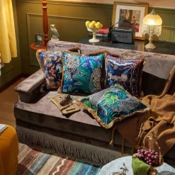 Pillow Haven Bettzeug-Kissenbezug mit Dschungeltieren – Luxus-Satin mit goldenen Quastenfransen