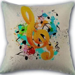 Plush Perch Bettzeug-Kissenbezug mit Musiknoten – Dekorativer Kissenbezug