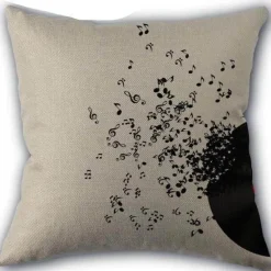 Plush Perch Bettzeug-Kissenbezug mit Musiknoten – Dekorativer Kissenbezug