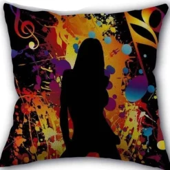 Plush Perch Bettzeug-Kissenbezug mit Musiknoten – Dekorativer Kissenbezug