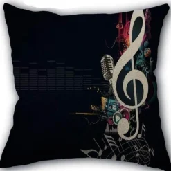 Plush Perch Bettzeug-Kissenbezug mit Musiknoten – Dekorativer Kissenbezug